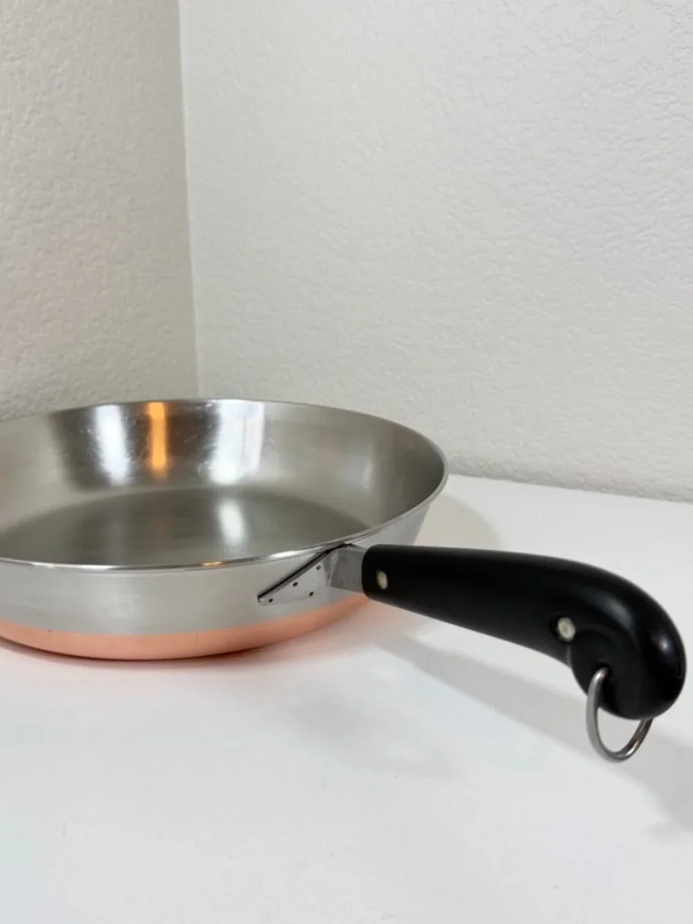VTG Revere Ware Pre '68 12in Skillet Frying Pan Copper Clad Riverside *NO Lid